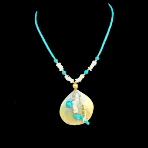 Vintage Hippie MOP‎ beachy Necklace - Picture 2 of 7